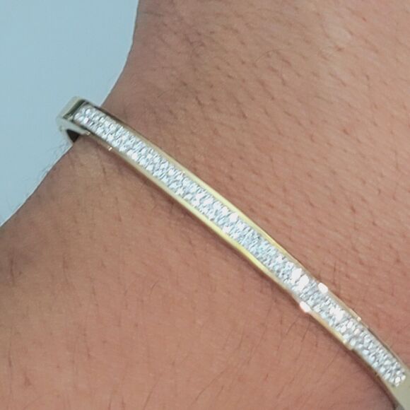 Women's Yellow Gold Filled Bangle Bracelet - Picture 2 of 10
